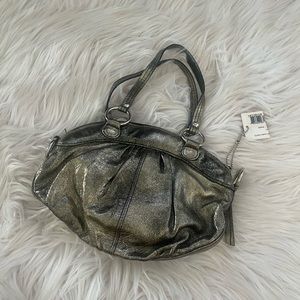 Latico Leather Versatile mini crossbody or clutch Handbag In Silver Gunmetal